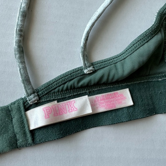 Mint Green Velvet XS PINK Bralette - Picture 5 of 6
